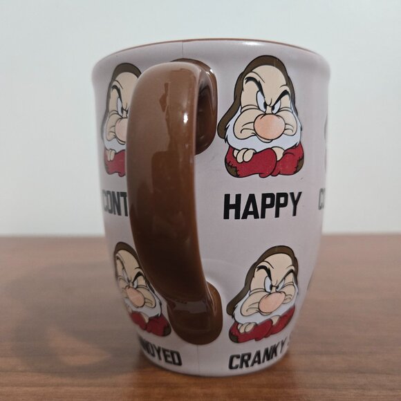 Disney Coffee Mug Snow White Dwarfs Happy Cranky Stressed Tired Thailand Pink - Picture 4 of 6